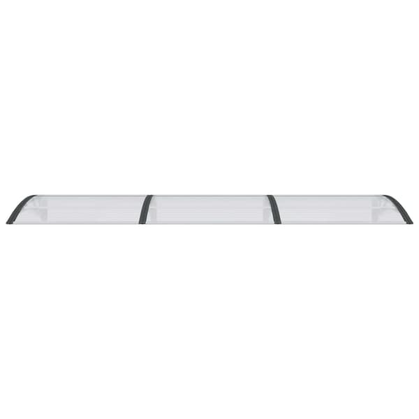 vidaXL dørmarkise sort og transparent 300x75 cm polycarbonat