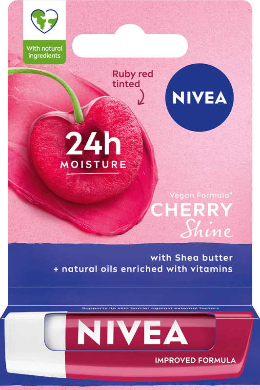 NIVEA Cherry Shine hoitava huulipuna 4,8 g