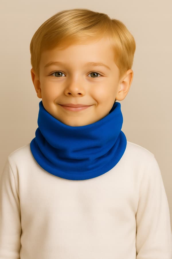 Børnehalstørklæde, fra 9 år, universal, efterår-vinter, kornblomstblå farve