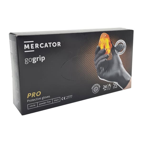 Mercator Gogrip sorte XL nitrilhandsker 50 stk.