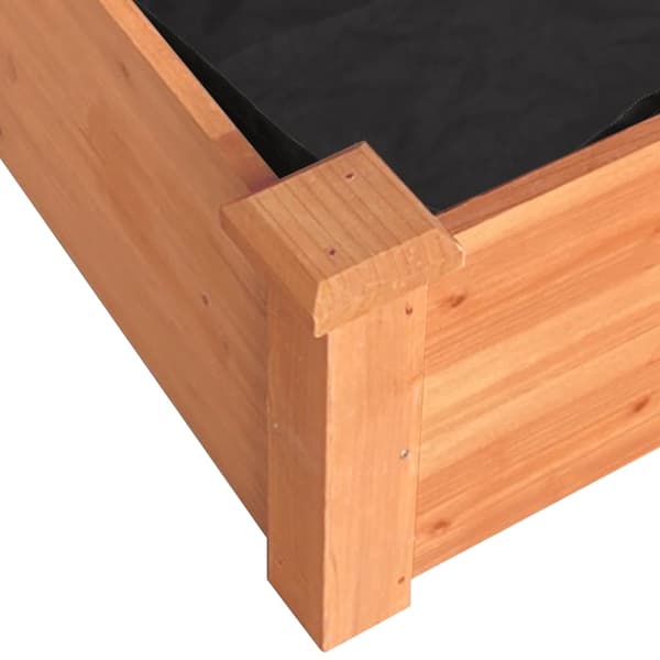 vidaXL Upphöjd rabatt med foder, brun, 240x60x25 cm, gran