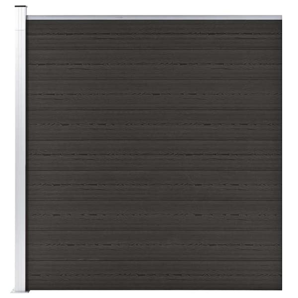 vidaXL WPC hegnspanel 175x186 cm sort