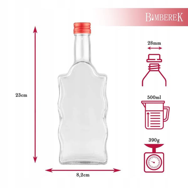 50 kpl Wave-pulloja à 500 ml + pitkäkorkkisia lasipulloja pontikkavodkalle