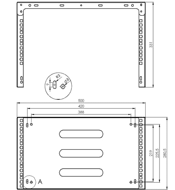 RÄKKILAITTEEN PIDIKE WRH19-6U/4U-330B STALFLEX