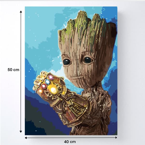 MALING EFTER TAL MED RAMME Billeder til maleri - Groot Marvel 40x50 cm