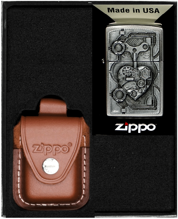 Zippo Sæt Steampunk Hjerte Lighter Gave Nr. 2