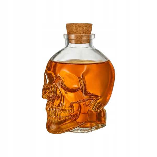 Skull Carafe 400ml Glasflaska för Alkohol Vin Presentdekoration