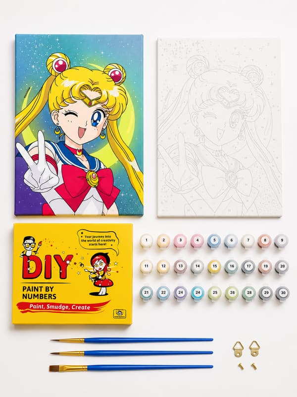Målning med siffror med ram Sailor Moon 40x50 cm