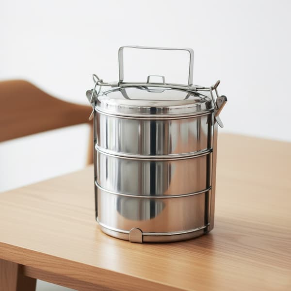 Stål madkasse 3-lags 3x1,3 l