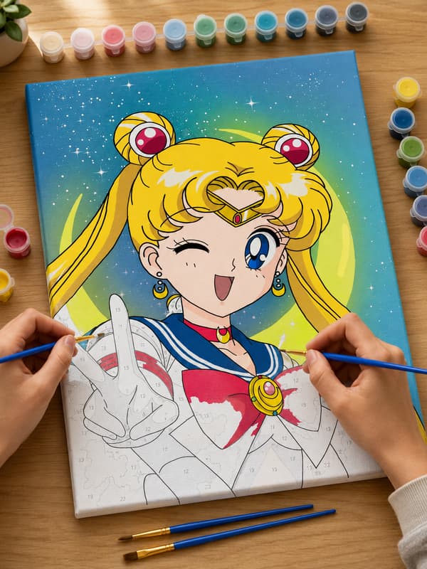 Målning med siffror med ram Sailor Moon 40x50 cm