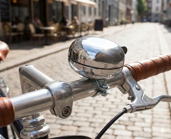Retro cykelringklocka i krom DING-DONG 80 mm högljudd