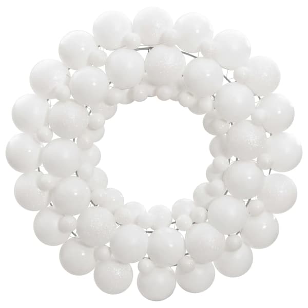 vidaXL julekrans, hvid, 45 cm, styrofoam