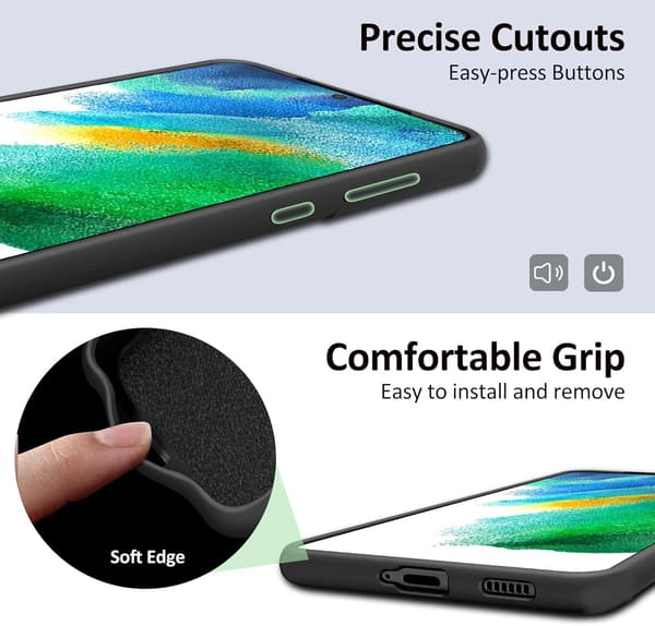 SORT MAT SILIKONE ETUI TIL SAMSUNG GALAXY S21 FE 5G SM-G990B