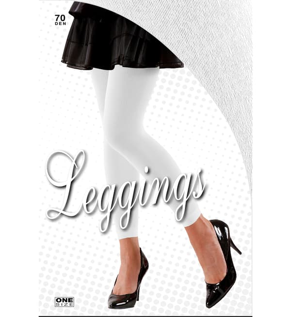 Leggings Hvide 70den Disco Bukser 80'er 90'er