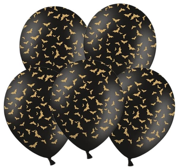 HALLOWEEN Flagermusballoner 30cm 5 stk.