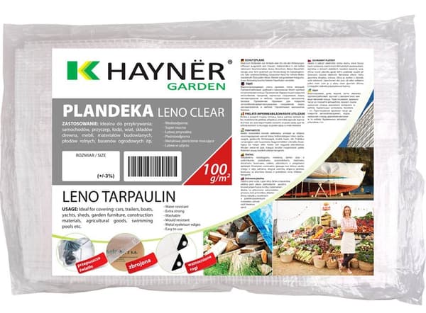 Presenning 4x6 m transparent forstærket 100 g/m2