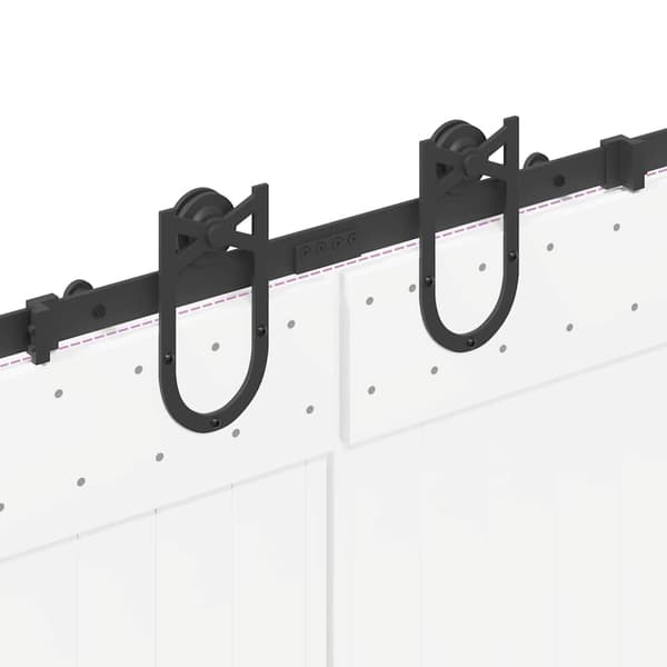 vidaXL Skjutdörrsinstallationssystem, 366 cm, Stål, Svart