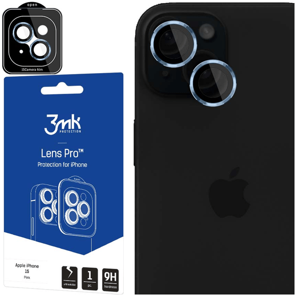 Apple iPhone 15 - 3mk Linssinsuoja Pro Sininen