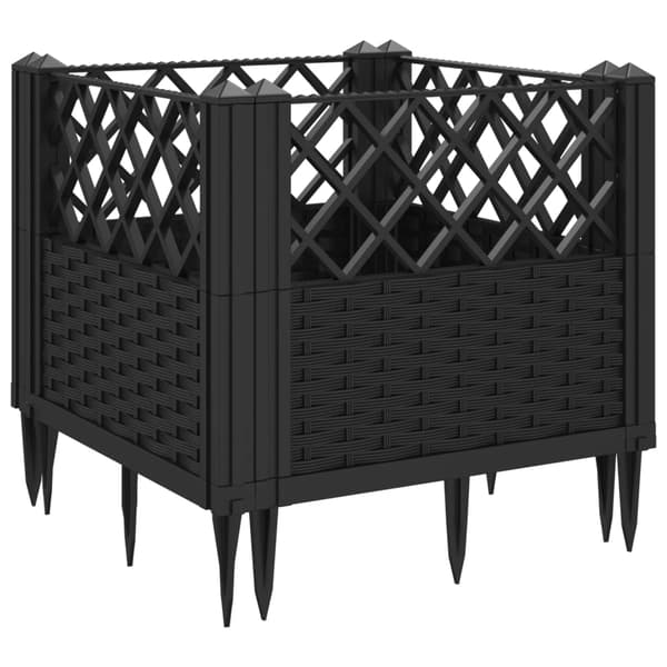 vidaXL haveplantekasse på pinde, sort, 43,5x43,5x43,5 cm, PP