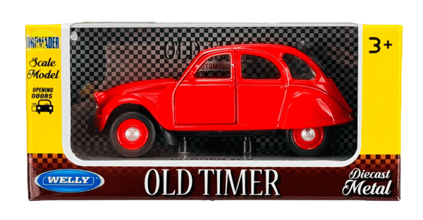 WELLY OLD TIMER CITROEN 2CV RØD UDEN TAG 1:34 43625