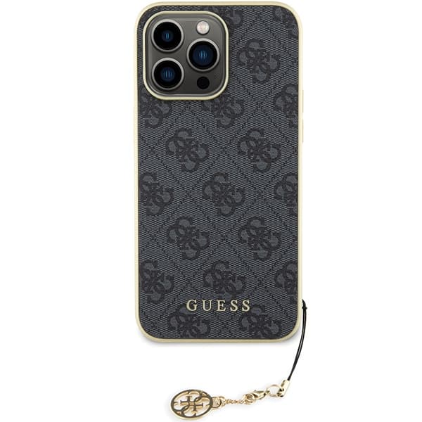 Guess GUHCP15XGF4GGR iPhone 15 Pro Max 6.7 grått/grått hårt skal 4G Charms Collection
