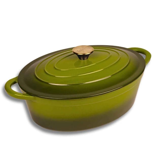 EMALJERAD GJUTJÄRNSPANNA 6L HAGE OLIVE