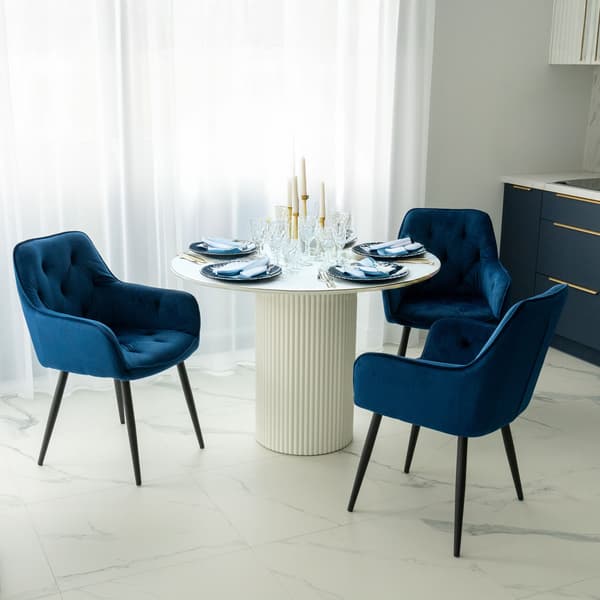 NEVADA VELVET marineblå fløjlsstol