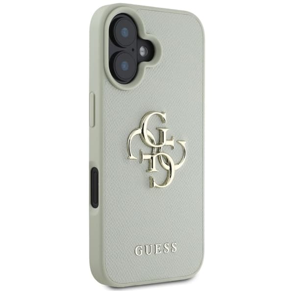 Guess Grained Big 4G Logo Small Classic Logo - Etui til iPhone 16 (grøn)