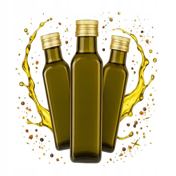 10x flaska MARASCA OLIVE 250ml för olivolja, sås, vinäger, glasflaskor