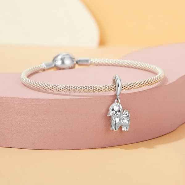 Shih Tzu hundberlocker silverhänge pärlor silver 925