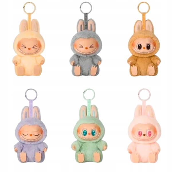 Maskot Docka Nyckelring Lilldocka Figur Plusch Överraskning Låda Sitter