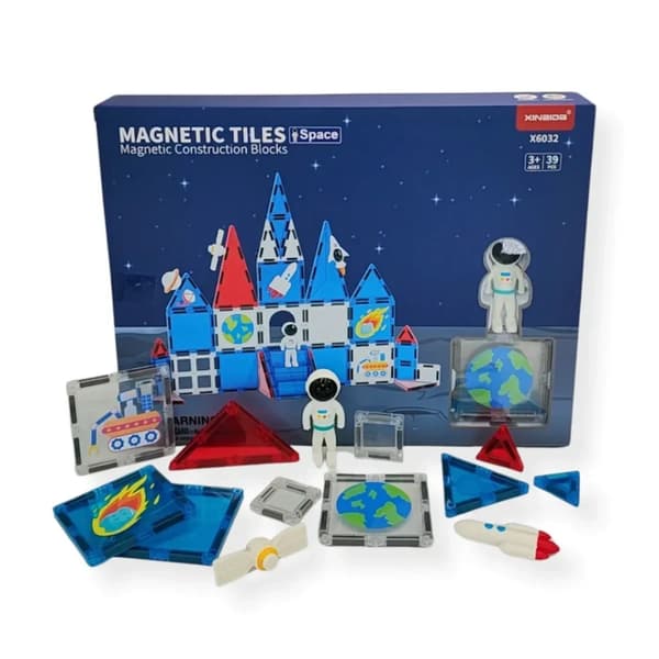 Magnetiska block Rymdresor 39 bitar med astronauter - X-Bida 3+