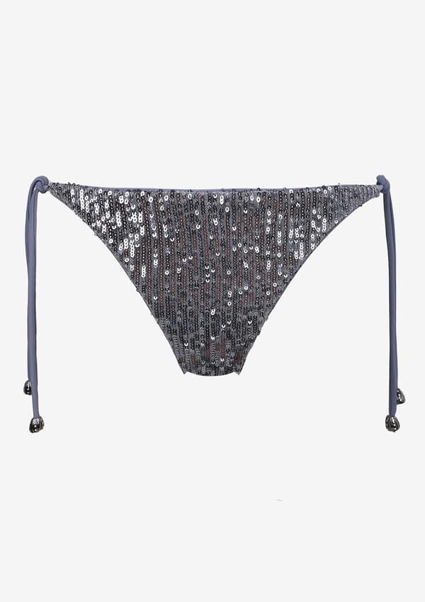 Sequinerade bikinitrosor sidoknutade Salsa Poupee Marilyn 42 silver