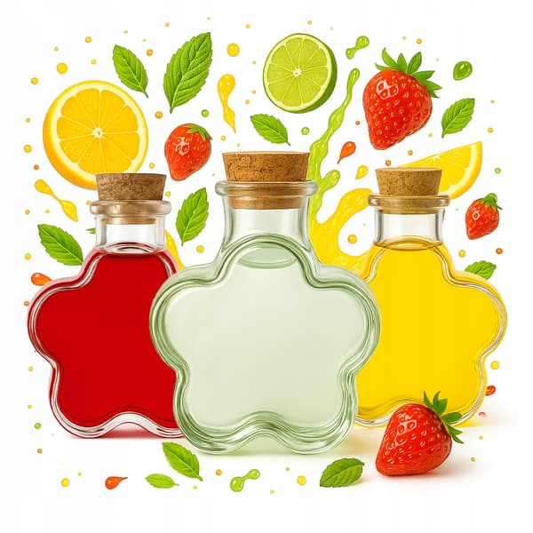 5x Daisy glasflaskor behållare 150ml dekorativa för likörgåva alkohol