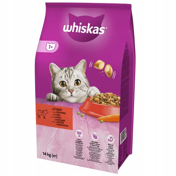 Whiskas tørfoder til katte 14 kg oksekød med gulerødder