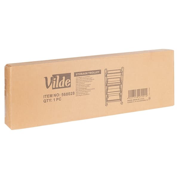 opbevaringsvogn metal sort 4-niveau