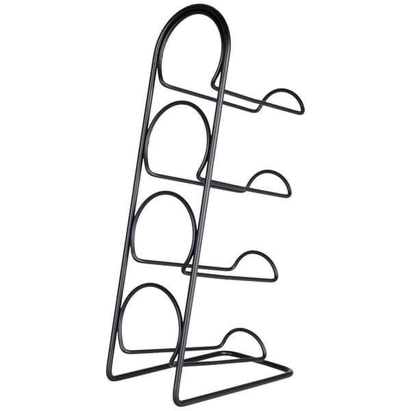 Sort metal vinstativ til 4 flasker 21x43 cm