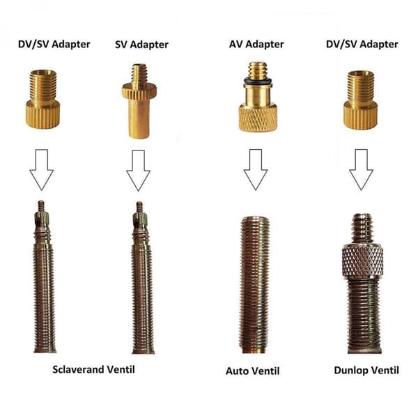 Messing AV (slange)/DV cykel (pumpe) adapter