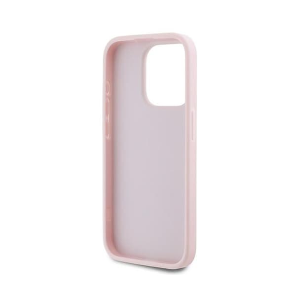 Karl Lagerfeld Diagonal Quilted Script - iPhone 15 Pro Max -suojakuori (Vaaleanpunainen)