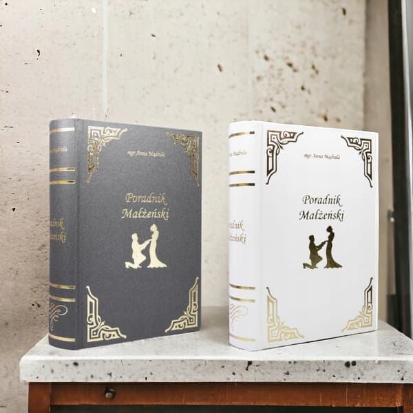 Bröllopsbok ÄKTENSKAPSGUIDE rolig present med en flaska inuti