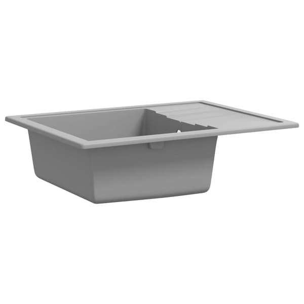 vidaXL Oval diskho med bräddavlopp, grå granit