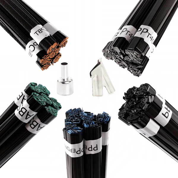 Bindemiddelsats ABS + PP + PP/EPDM + PP-T40 + PC+PBT + stumkappe + lige mundstykke 10mm