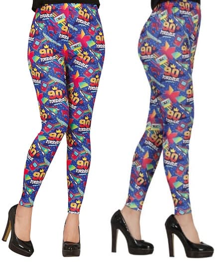 LEGGINGSIT Housut Värikkäät Disco 90s M