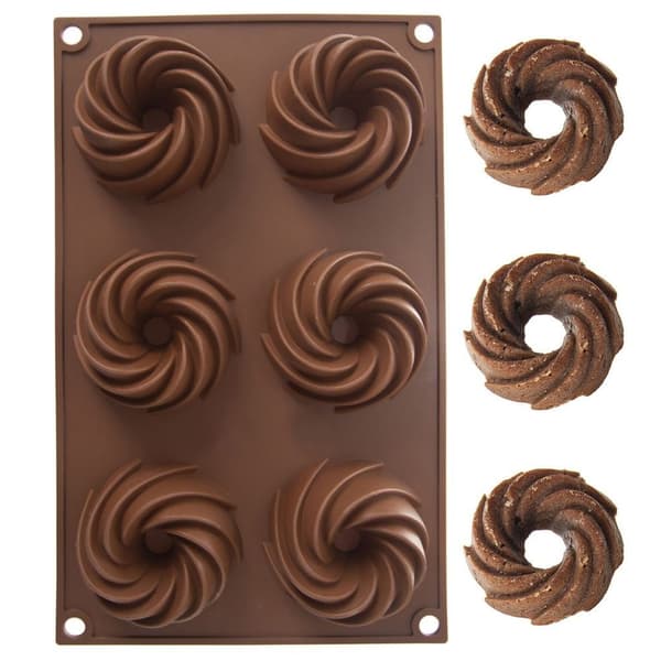 SILLINIE silikone muffinforme brun 28x17x3 cm