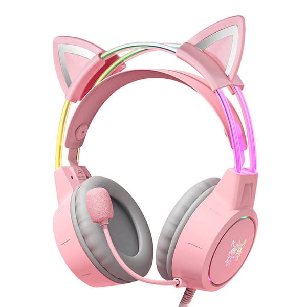 ONIKUMA X15Pro Gaminghörlurar Rosa/Kattöron