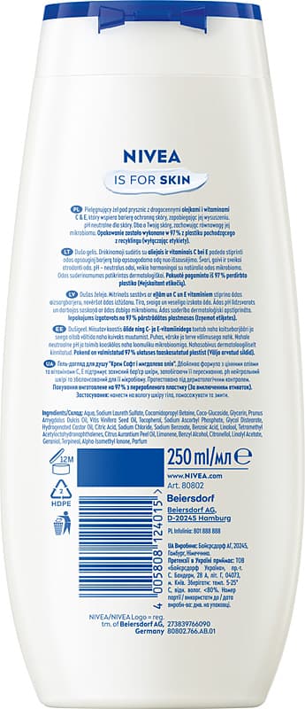 NIVEA Creme Soft duschgel 250 ml