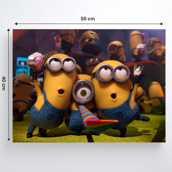 MALING EFTER TAL MED RAMME Billeder til maleri - Minions 50x40 cm