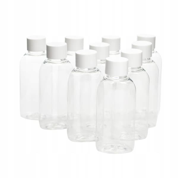 Plastikflaske med låg, 50 ml, 10 stk.