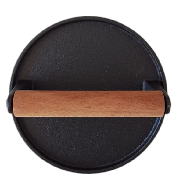 STØBEJERNSPRESSEFORM TIL HAMBURGER GRILL BURGERKOTELET 17,5 cm
