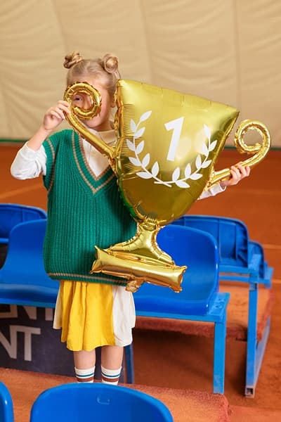 Folieballong i kopp, 64x61cm, guld